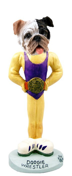 Brindle Bulldog Wrestler Doogie Collectible Dog Figurine