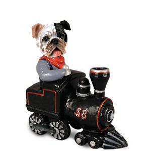 Brindle Bulldog Train Doogie Collectible Dog Figurine