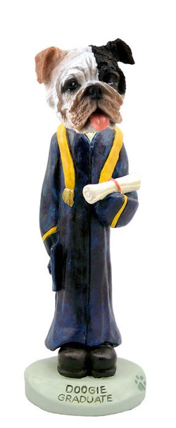 Brindle Bulldog Graduate Doogie Collectible Dog Figurine