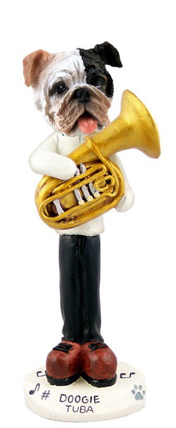 Brindle Bulldog Tuba Doogie Collectible Dog Figurine
