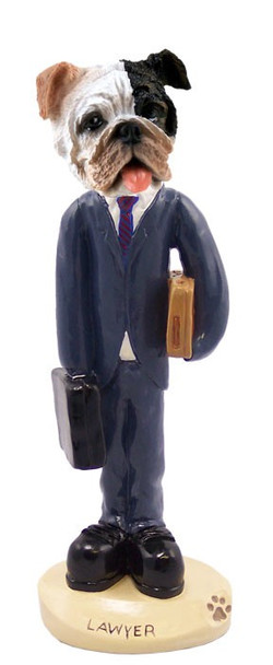 Brindle Bulldog Lawyer Doogie Collectible Dog Figurine