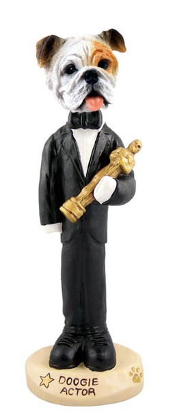 White Bulldog Actor Doogie Collectible Dog Figurine