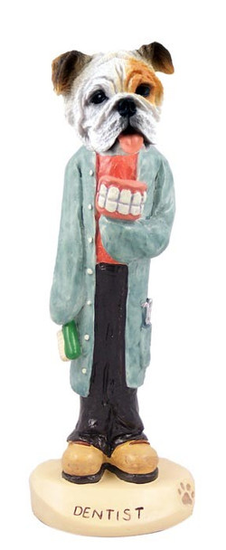 White Bulldog Dentist Doogie Collectible Dog Figurine