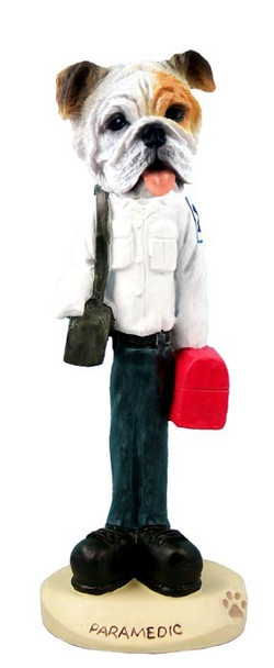 White Bulldog Paramedic Doogie Collectible Dog Figurine