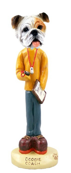 White Bulldog Coach Doogie Collectible Dog Figurine