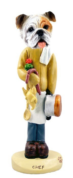 White Bulldog Chef Doogie Collectible Dog Figurine