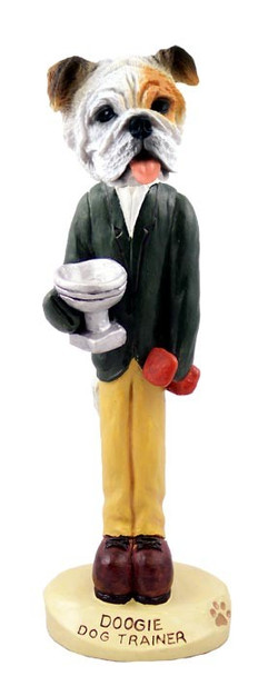 White Bulldog Trainer Doogie Collectible Dog Figurine
