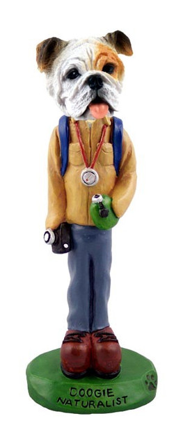 White Bulldog Naturalist Doogie Collectible Dog Figurine