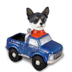 Black & White Chihuahua Pickup Doogie Collectible Dog Figurine