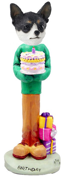 Black & White Chihuahua Birthday Doogie Collectible Dog Figurine