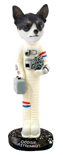 Black & White Chihuahua Astronaut Doogie Collectible Dog Figurine
