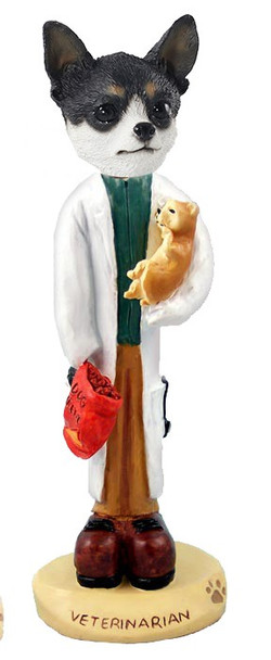 Black & White Chihuahua Veterinarian Doogie Collectible Dog Figurine