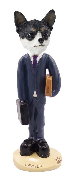 Black & White Chihuahua Lawyer Doogie Collectible Dog Figurine