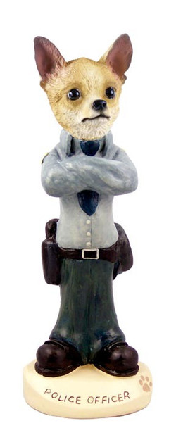 Tan & White Chihuahua Police Doogie Collectible Dog Figurine