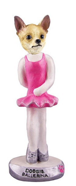 Tan & White Chihuahua Ballerina Doogie Collectible Dog Figurine