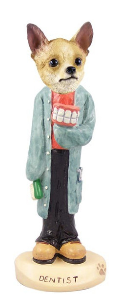 Tan & White Chihuahua Dentist Doogie Collectible Dog Figurine