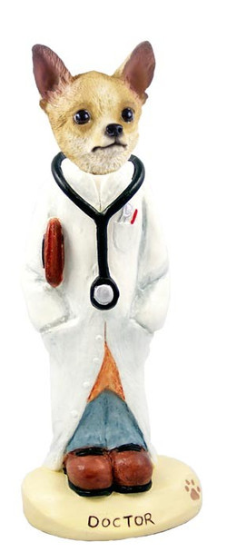 Tan & White Chihuahua Doctor Doogie Collectible Dog Figurine