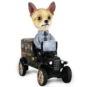 Tan & White Chihuahua Paddy Wagon Doogie Collectible Dog Figurine