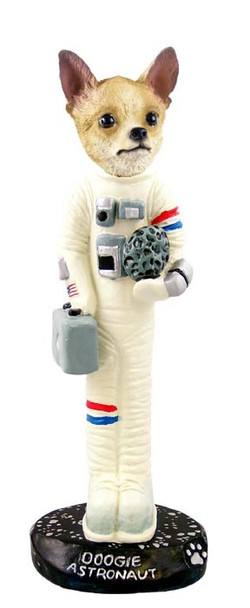 Tan & White Chihuahua Astronaut Doogie Collectible Dog Figurine