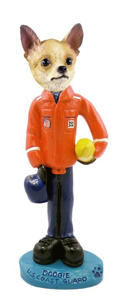 Tan & White Chihuahua U S Coast Guard Doogie Collectible Dog Figurine