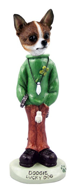 Brindle & White Chihuahua Lucky Doogie Collectible Dog Figurine