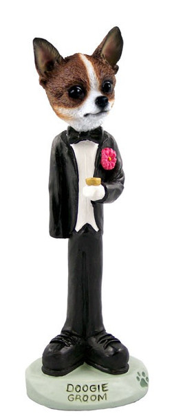 Brindle & White Chihuahua Groom Doogie Collectible Dog Figurine
