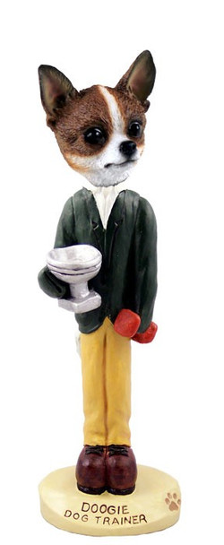 Brindle & White Chihuahua Trainer Doogie Collectible Dog Figurine