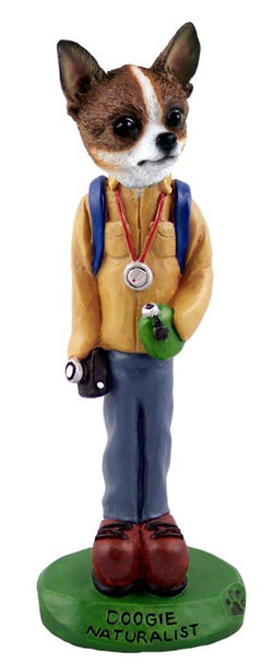 Brindle & White Chihuahua Naturalist Doogie Collectible Dog Figurine