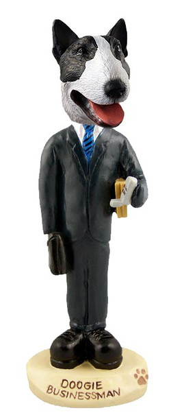 Brindle Bull Terrier Businessman Doogie Collectible Dog Figurine