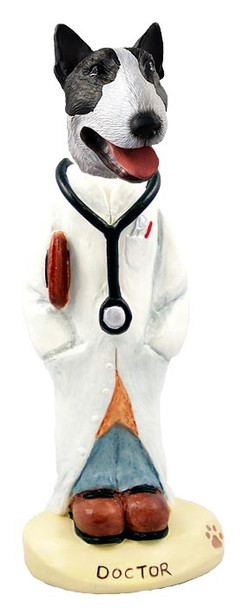 Brindle Bull Terrier Doctor Doogie Collectible Dog Figurine