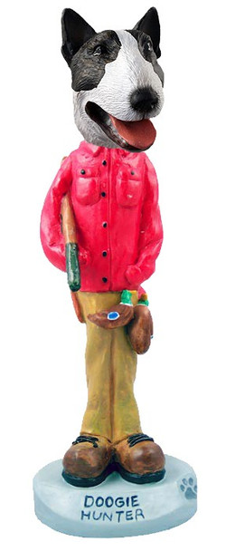 Brindle Bull Terrier Hunter Doogie Collectible Dog Figurine