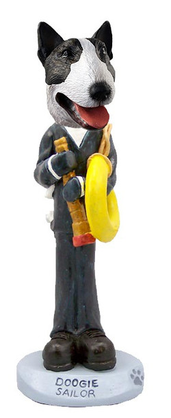 Brindle Bull Terrier Sailor Doogie Collectible Dog Figurine