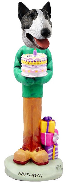 Brindle Bull Terrier Birthday Doogie Collectible Dog Figurine