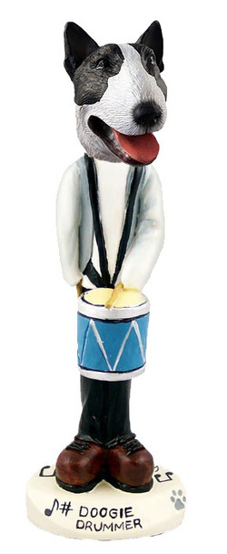 Brindle Bull Terrier Drummer Doogie Collectible Dog Figurine