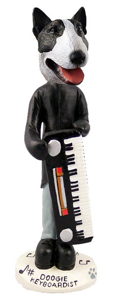 Brindle Bull Terrier Keyboardist Doogie Collectible Dog Figurine
