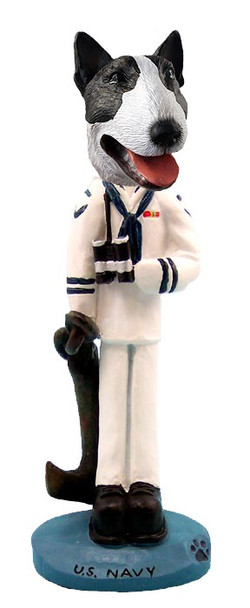 Brindle Bull Terrier U S Navy Doogie Collectible Dog Figurine