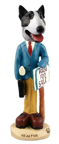 Brindle Bull Terrier Male Realtor Doogie Collectible Dog Figurine