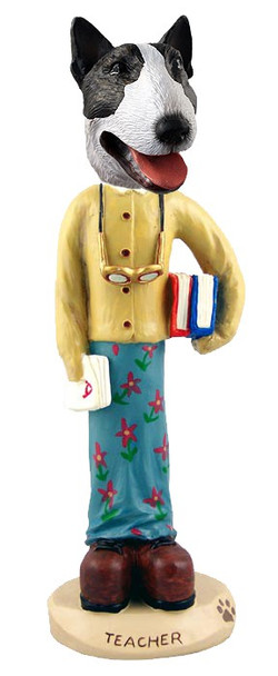 Brindle Bull Terrier Female Teacher Doogie Collectible Dog Figurine