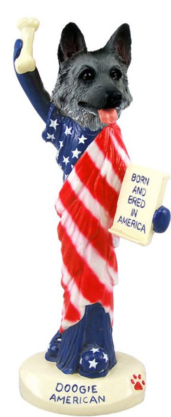 Black & Silver German Shepherd American Doogie Collectible Dog Figurine