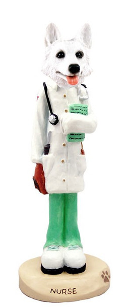 White German Shepherd Nurse Doogie Collectible Dog Figurine