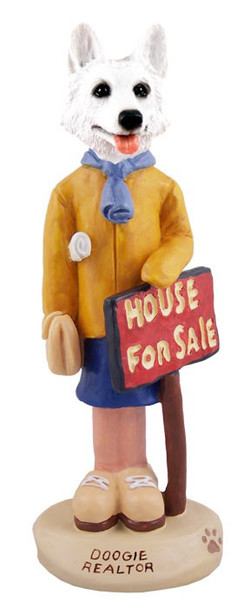 White German Shepherd Female Realtor Doogie Collectible Dog Figurine