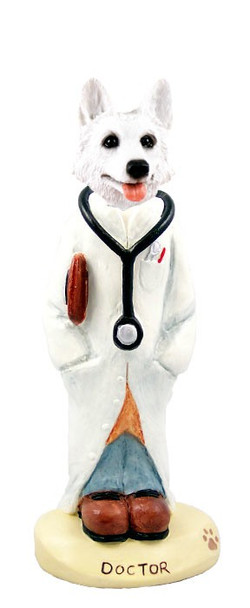 White German Shepherd Doctor Doogie Collectible Dog Figurine