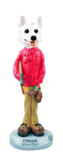 White German Shepherd Hunter Doogie Collectible Dog Figurine