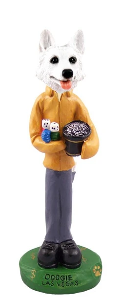 White German Shepherd Las Vegas Doogie Collectible Dog Figurine