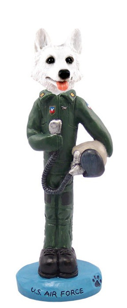 White German Shepherd U S Air Force Doogie Collectible Dog Figurine