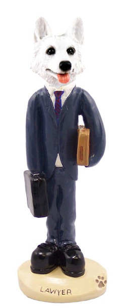 White German Shepherd Lawyer Doogie Collectible Dog Figurine