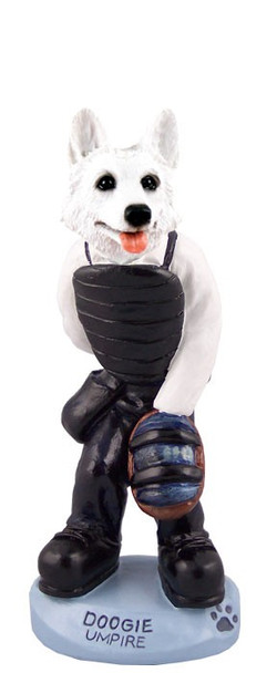 White German Shepherd Umpire Doogie Collectible Dog Figurine