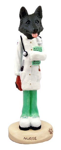 Black German Shepherd Nurse Doogie Collectible Dog Figurine