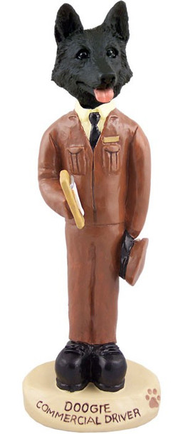 Black German Shepherd Commercial Driver Doogie Collectible Dog Figurine