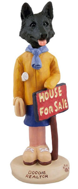 Black German Shepherd Female Realtor Doogie Collectible Dog Figurine